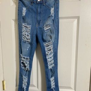 Fashion Nova High Rise Distressed Skinny Jean - 1 - image 1